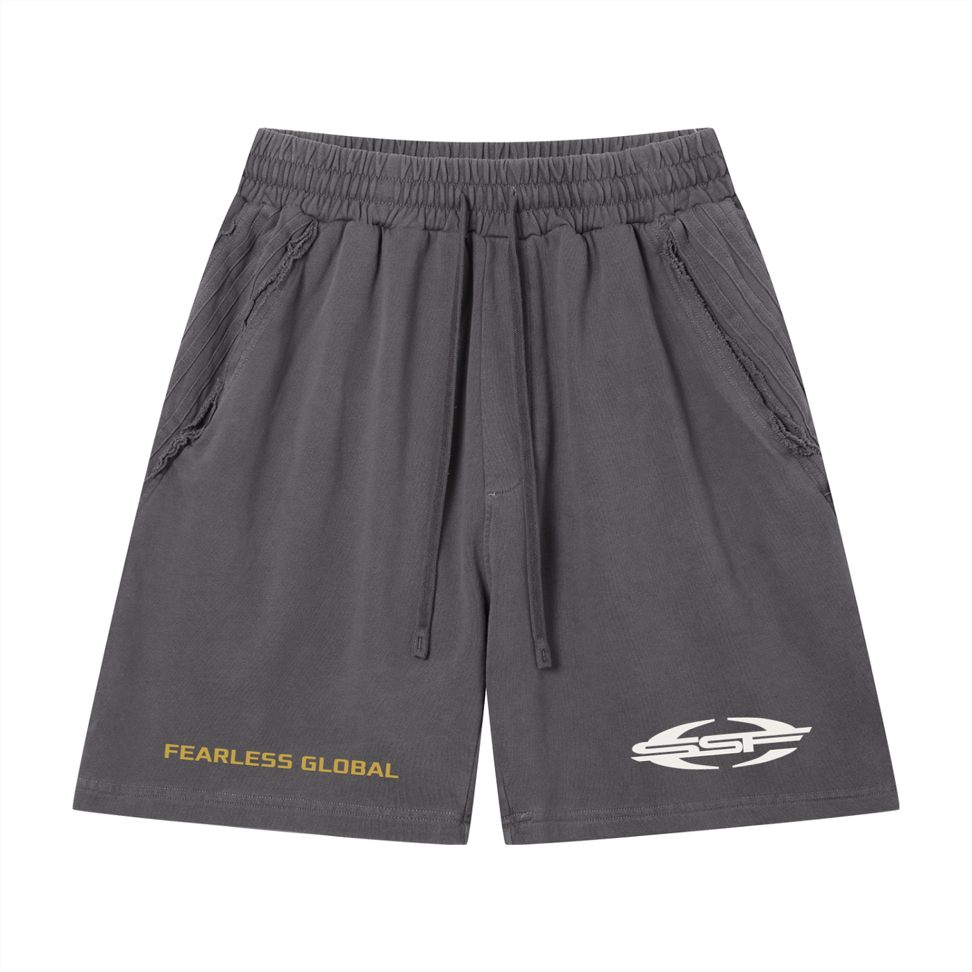 Unisex Vintage Wash Raw Edge Shorts